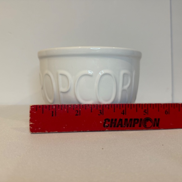 Crate and Barrel Two Popcorn Bowls Ceramic Individual Serving White Lot Of 2 - Picture 12 of 12